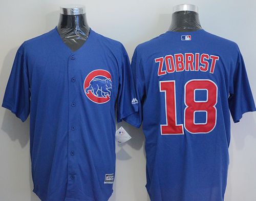 Cubs #18 Ben Zobrist Blue New Cool Base Stitched MLB Jersey - Click Image to Close